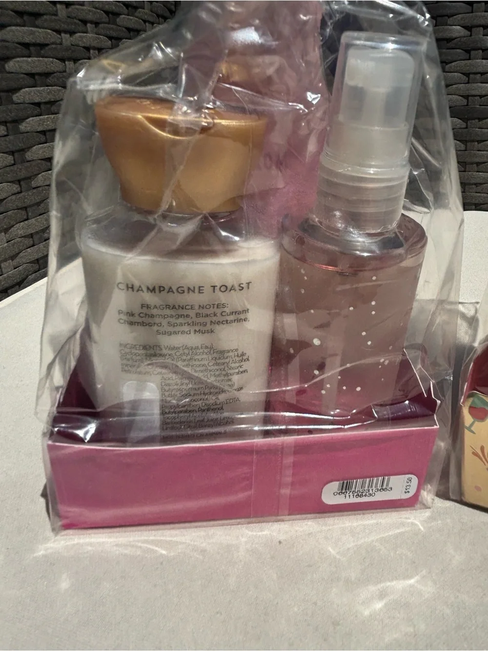 Bath & Body Works Pink Gift Tag Mini Set with Navy Bow